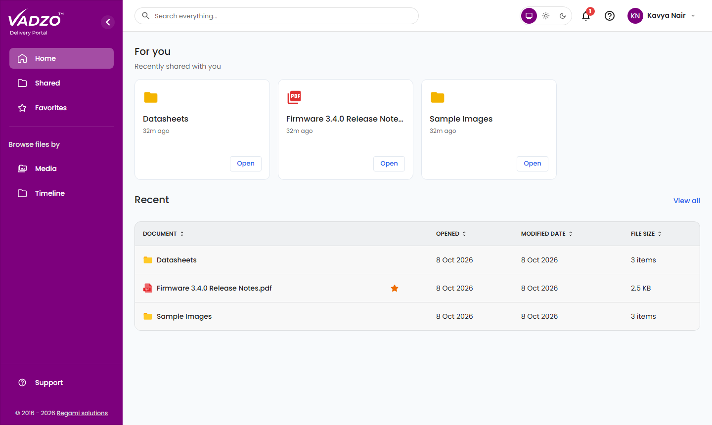 Customer Portal home page
