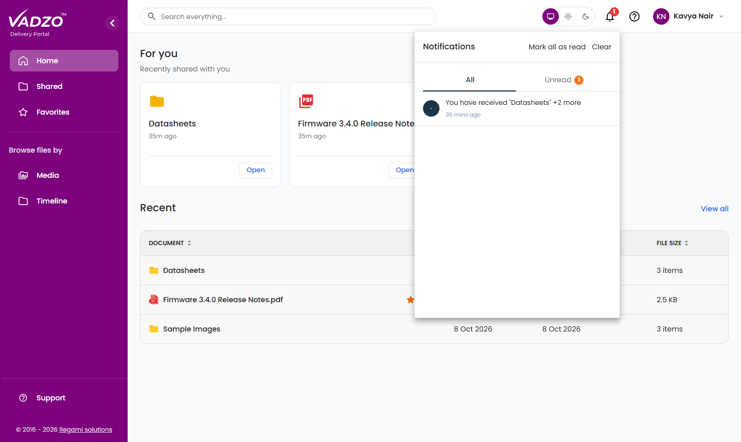 Customer notifications